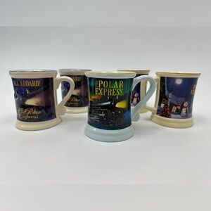The Polar Express 3D Coffee Hot Chocolate Mug Set of 5 Christmas Holiday